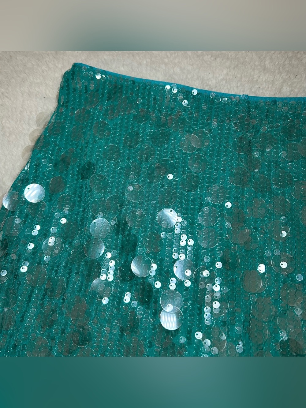 MakeMeChic Women’s Teal Sequin Skort Small NWT - Picture 2 of 5